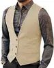 Chaleco para Hombre Venta Caliente Transfronteriza Chaleco Casual Novio Padrinos Chaleco Ajustado de un Solo Botón Fabricante Venta al por Mayor en Stock