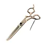 Tijeras de Peluquería Mango Curvo Dorado Shenxingzhe de 6.0 pulgadas Tijeras para Cortar el Cabello Tijeras Planas Tijeras Adelgazadoras