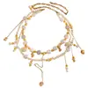 Corrente de Cintura com Franja de Concha CrossPearl Estilo Boêmio Pingente de Concha Decoração de Cintura Multicamadas Combinação para Roupas Femininas