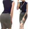 Traje de falda de cintura alta y cadera con top corto sin mangas ajustado de verano 2025 para mujer estilo 'Hermana Mayor' de Mingjun Pura Deseo