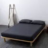 Sábana Bajera Ajustable de Algodón Lavado a Cuadros Estilo Japonés Muji Color Sólido Algodón Puro Sábana Simple