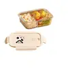Lonchera de Vidrio Xilekou, Segura para Microondas, para Oficinistas, Lonchera de Frutas tipo Bento, Lonchera Compartimentada, Grado Alimenticio
