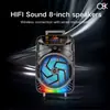 Altavoz Bluetooth exterior directo transfronterizo portátil de 8 pulgadas inalámbrico 20W para baile cuadrado