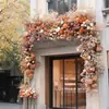 Cor de café de outono estilo retrô materiais florais materiais florais de casamento móveis macios atmosfera de outono adereços de casamento decorações flores artificiais