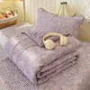 Juego de Edredón de Verano de Cuatro Piezas con Estampado de Dibujos Animados, Edredón Refrescante de Verano, Edredón para Aire Acondicionado, Juego de Cubre Cama, Juego de Ropa de Cama de Tres Piezas para Dormitorio de Estudiantes