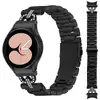 Adecuado para Samsung Galaxy Watch 5 6 7 Modelo de Liberación Rápida, Correa de Reloj de Metal de Acero Inoxidable con Tres Eslabones Brillantes con Cierre Plegable