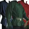 Ropa medieval europea y americana para hombre con cuello alto retro, tiras, top holgado AU3822, ropa de actuación