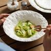 Chapéu de Bambu com Padrão de Pedra Tigela Doméstica Tigela de Cerâmica para Macarrão Tigela Especial para Sopa de Lanchonete Tigela Grande Individual para Salada Louça de Alta Qualidade