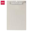 Deli 9254 - Clip para tablero de escritura (A5), gris, blanco, plástico, para documentos, reuniones, bloc de dibujo