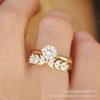 Nuevos Productos Transfronterizos Europeos y Americanos, Anillo Cerrado de Circonita con Diseño de Trigo, Anillo Exquisito Clásico de Lujo Accesible con Diamantes Completos para Mujer