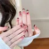 Unhas Usáveis Feitas à Mão Atacado Xiaohongshu Douyin Venda Quente Diamante Borboleta Coração High-End Nail Art Unhas Usáveis 24 Peças