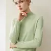 Suéter de luxo leve, minimalista, 100% cashmere para mulheres, com gola semi-alta, design de puxar e mangas compridas versáteis, perfeito para o uso diário.