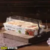 Empaque para Sándwiches, Caja Transparente para Sándwiches, Caja para Pastelitos de Floss de Carne, Caja Cuadrada para Rollo de Pastel, Caja Papel-Plástico