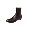 Botas brancas leitosas estilo coreano, que aumentam a altura e emagrecem, para outono e inverno de 2026, botas de tornozelo elásticas versáteis com bico redondo e salto baixo para mulheres