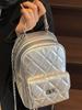 Moda Trendy Verano 2025 Bolso de Mano Pequeño Texturizado Estilo Chanel Mochila Diaria con Cadena Acolchada