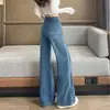 Tiro Real Jeans Retro Americano Micro Campana para Mujer Otoño 2026 Nuevos Sueltos Adelgazantes No Ajustados a la Pierna Pantalones de Campana con Caída