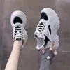 Zapatillas blancas de plataforma para mujer de comercio exterior transfronterizo, zapatos de papá versátiles de suela gruesa para primavera y otoño, nuevos estilos, zapatillas deportivas casuales transpirables