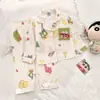 Pijama de Algodón Nube para Niños 2026, Primavera y Otoño, Dibujos Animados para Niñas, Conjunto de Manga Larga y Pantalones Largos, Ropa de Casa para Niños y Niños Mayores