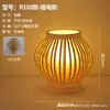 [Transfronterizo] Lámpara de sala de té de tela con pantalla de lámpara de dormitorio retro estilo Song, lámpara de mesa estética de madera estilo chino nuevo con hoja de bambú