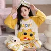 Pijama Infantil 2026 Novo Modelo Algodão Puro Manga Longa Calça Longa Primavera e Outono Menina Bebê Infanto Juvenil Desenho Animado Conjunto de Roupa de Casa