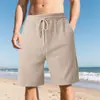 Novos Produtos Transfronteiriços Verão Europeu e Americano Masculino Luxo Pesado Jacquard Multifiado Casual Esportivo Solto Trendy Shorts de Praia