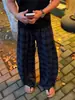 Pantalones a cuadros casuales estilo americano para hombre, nueva tendencia de moda de verano, versátiles, ligeros, pantalones de pierna recta fluidos