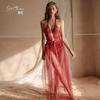 Lencería Sexy para Mujer Body Seductor con Abertura en la Entrepierna Conjunto Uniforme con Falda Larga y Lazo 1580