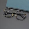Gafas de piloto de titanio puro con doble haz para miopía, modernas, para hombre, con montura grande, diseño de miopía, con luz plana y lentes a juego.