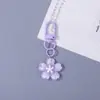 Chaveiro Colorido Plano de Flor de Cerejeira Fofo DIY Pequeno Acessório Decoração de Bolsa Moda Versátil Pingente Decorativo Atacado