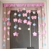 Color Macarrón Juguetes Educativos para Niños Decoración de Habitación de Boda Cortina Cortina Suministros de Arreglo Cortina de Puerta de Habitación de Niña Estilo Girly
