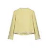 Jaqueta de Tweed de Alta Qualidade Amarelo Limão com uma Vibração de Socialite Chique e Elegante, Inspirada no Estilo Chanel 25168