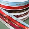 Cinta de Satín Dorada con Foil de 1 cm con Letras en Inglés, Empaque Floral, Decoración de Ramo para Floristería, Materiales de Empaque, Venta al por Mayor para Manualidades