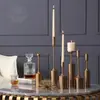 Conjunto de Seis Peças de Metal Luxo Nórdico para Mesa de Jantar de Casamento, Adereços Simples Românticos, Decorações para Jantar à Luz de Velas, Castiçais de Ferro