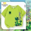 Nueva Camiseta de Manga Corta Estilo Minecraft para Niños Algodón Puro Moderna Superior de Media Manga para Niñas Ropa Fresca de Verano para Niños 7