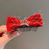 2025 Horquilla para el pelo con lazo para niña, horquilla roja para niña, accesorios para el pelo de princesa para bebé de Año Nuevo