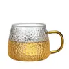 Resistente ao frio e ao calor vertical padrão copo de café de vidro Home Daily Tea Cup High Borosilicate Transparent Water Cup Striped Cup