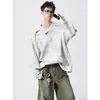 Camiseta térmica de manga larga tie-dye hip-hop japonés-estadounidense de moda para hombre, corte holgado, cálida, capa base, estilo nuevo