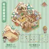 Versión supergrande de divertidas pegatinas de paisajismo 3D de cabañas tridimensionales apilables, escenas en miniatura coreanas, lindas pegatinas de almacenamiento.