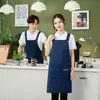 Delantal de cocina impermeable y a prueba de aceite con impresión publicitaria de logo, correa de hombro ancha y gruesa, delantal para catering al por mayor