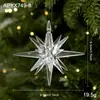 Nuevo Colgante Navideño Creativo Estrella Explosiva de Acrílico con Purpurina Adorno de Decoración de Árbol de Navidad Suministros Navideños