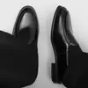 2026 Zapatos de Cuero Negros Casuales de Punta Redonda para Hombre con Suela Gruesa para Aumentar Altura, Ideales para Viajes Diarios, Estilo Niche Derby - 241212