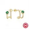 Pendientes de plata S925 con microincrustaciones de circonita en forma de C pendientes ins de alta calidad exquisitos moda temperamento pendientes personalizados joyería para mujeres
