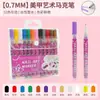 Marcador de Arte para Uñas de Venta Caliente Transfronterizo DIY Secado Rápido Impermeable Bolígrafo de Graffiti para Uñas de 12 Colores 0.7 mm