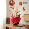 Arreglo de Flores Artificiales Ave del Paraíso para Mesa de Comedor de Hotel Restaurante, Flores Falsas para Sala de Estar, Decoración de Flores Artificiales de Alta Gama, Ramo de Boda