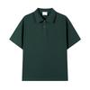 Polo de Hombre de Algodón Piqué de Color Puro 230g de Marca a la Moda con Hombros Descubiertos, Solapa Sencilla, Manga Corta, Top Casual Americano Paul