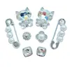 Novo Diamante Gatinho Desenho Animado Pérola Broche Ornamento Crocs Acessórios DIY com Fivelas de Sapato Flores de Sapato Materiais Decorativos