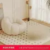 Saco de Feijão Sofá Preguiçoso Nórdico de Lã de Cordeiro Famoso na Internet Cor Abóbora para Sala de Estar, Quarto, Varanda, Apartamento Pequeno