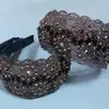 Diadema Blanca Ancha Bordada con Cristales con Capucha para Cabello, Aro para el Cabello Coreano, Anillo de Presión para el Cabello, Diadema de Moda Elegante Femenina, Bandita para el Cabello Roto, Sello para el Cabello, Tocado
