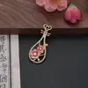 Broche Pipa Flor de Ameixa Esmaltada Retrô Acessórios Grampo de Cabelo Grampo de Cabelo Material Acessórios Brincos Artesanais Brincos Joias