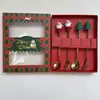 Conjunto de Talheres de Natal Transfronteiriço Colher e Garfo Conjunto para Presente Colher de Café Garfo de Sobremesa em Estoque Venda Direta da Fábrica Colher de Natal